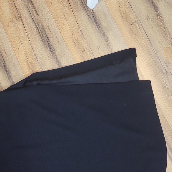 Vtg 80s ANN TAYLOR Black Square Neckine Lace-Up Back 20" Slit Long Maxi Gown - Picture 10 of 14